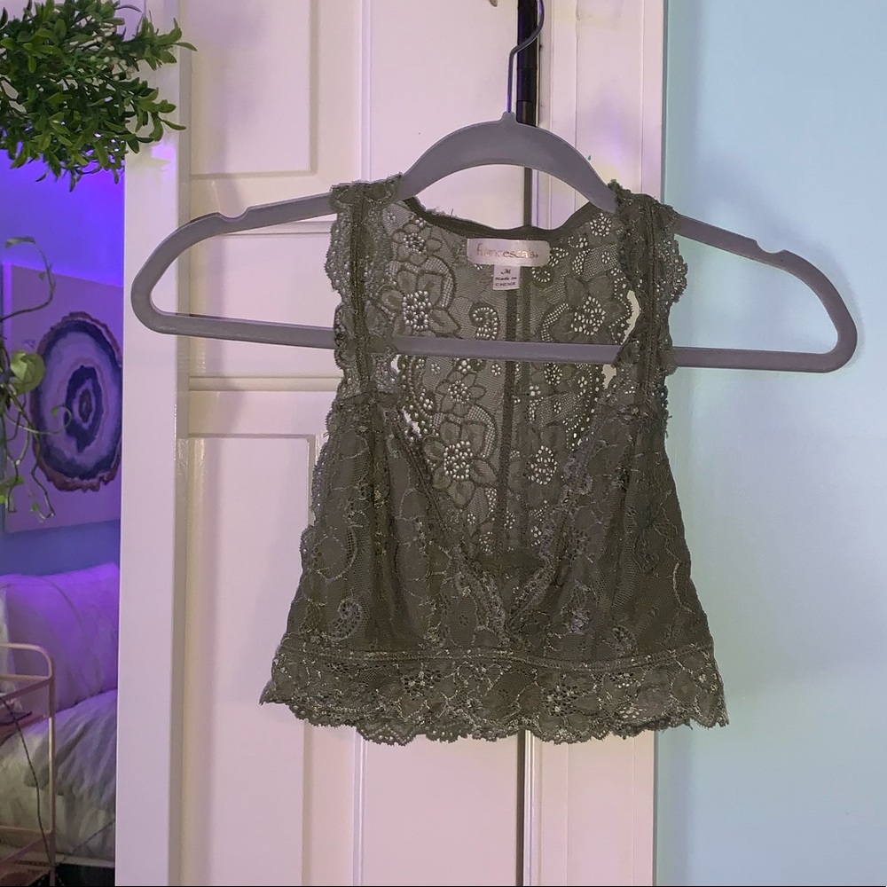 Francesca’s Collections Green Lace Bralette